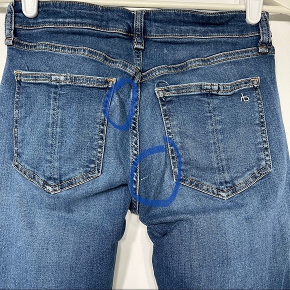 Rag and bone cate  mid-rise ankle skinny raw hem jeans size 24 - Picture 12 of 12